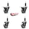 Service Caster 3'' Semi Steel Swivel 1'' Expanding Stem Caster Set 2 Total Lock Brakes, 4PK SCC-EXTTL20S314-SSS-2-S-2-1 - alternate 2